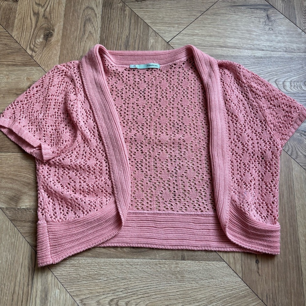 Maurices Pink Cropped Knit Women's Shrug